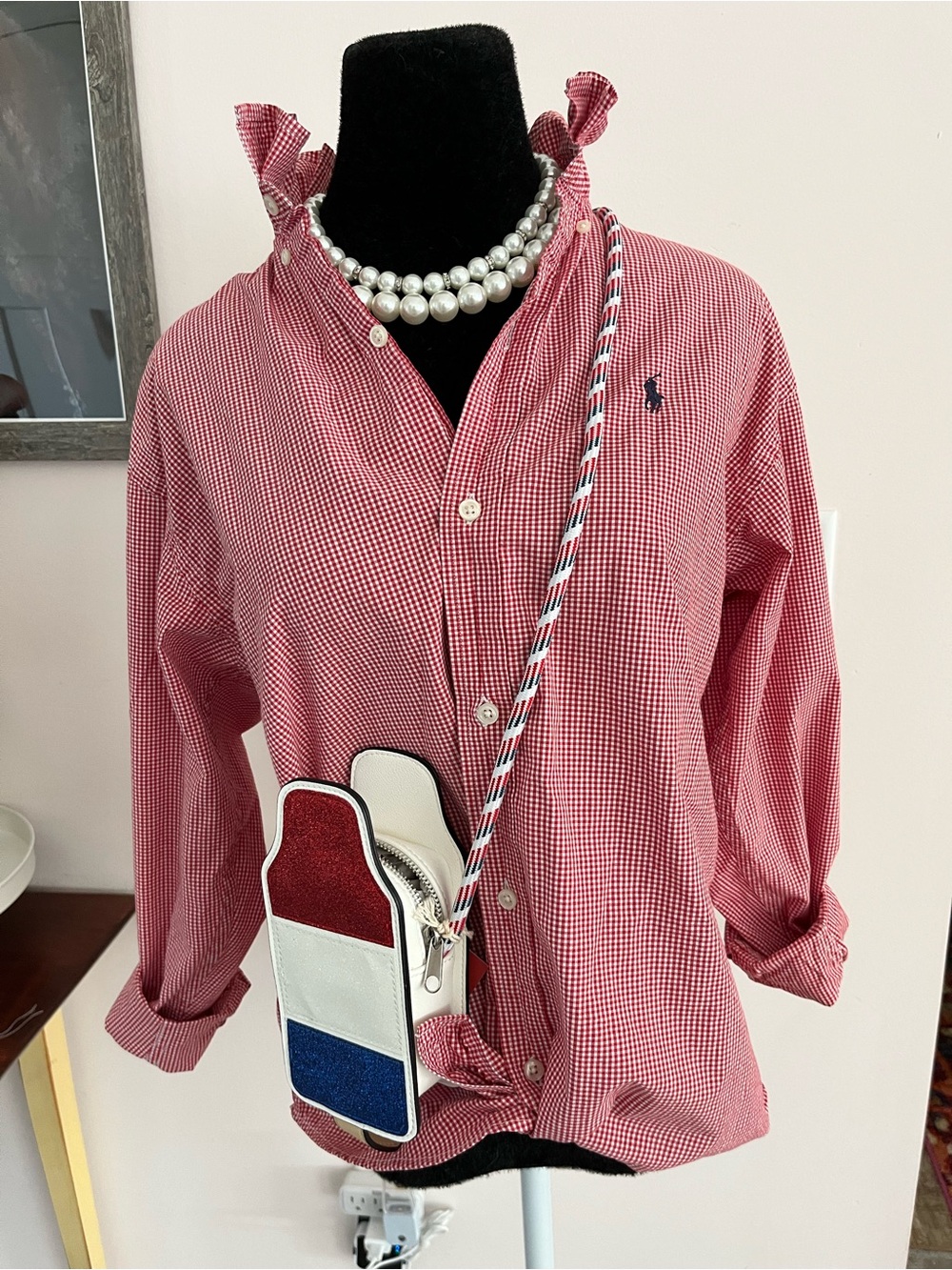 Ralph Lauren Red Gingham Button-Down Shirt - Picture 2 of 9